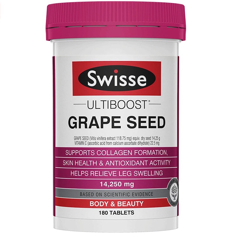 swisse/swisse 葡萄籽片180粒 原花青 精华提取物 澳洲直邮