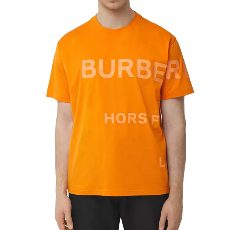 【包税】BURBERRY/博柏利 21年春夏新款 男士橙色Horseferry 印花棉质宽松 T 恤衫80406921