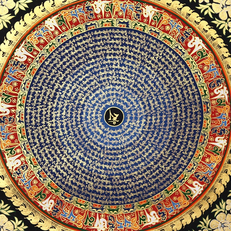 jinxuanzi/金玄紫 六字真言坛城平安如意唐卡可挂客厅书房办公室合