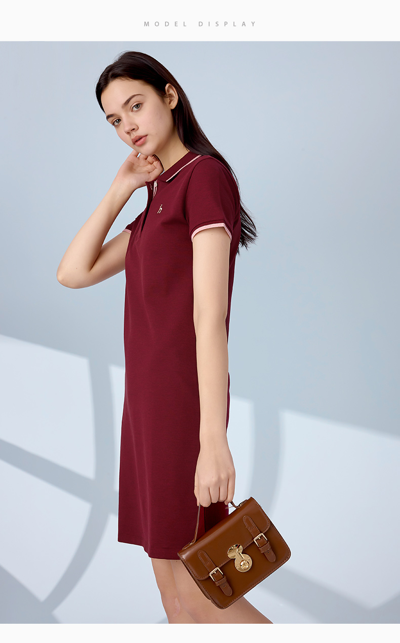 【代斯同款】hazzys/哈吉斯 2020夏季新款女士连衣裙运动休闲简约polo