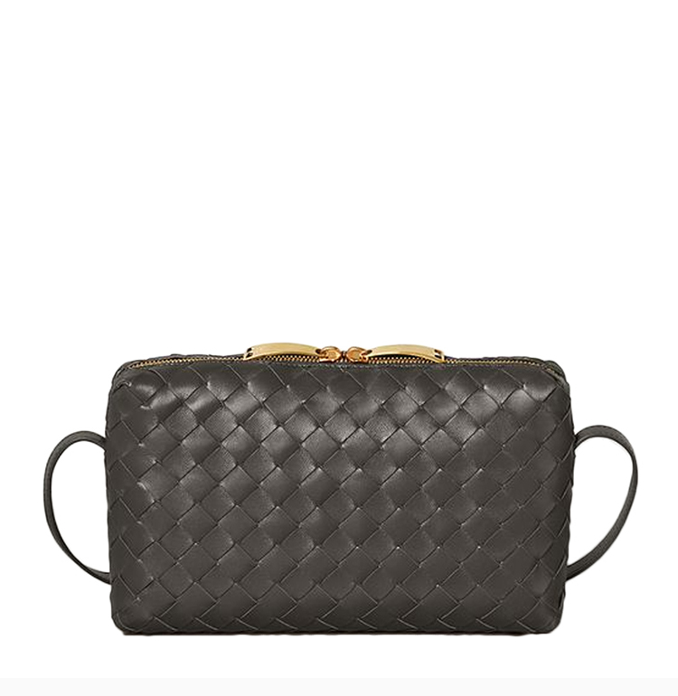 Bottega Veneta/葆蝶家 女士纯色柔软编织羊皮拉链开合小号单肩包斜挎包邮差包女包 597329-VCPP1 多色可选