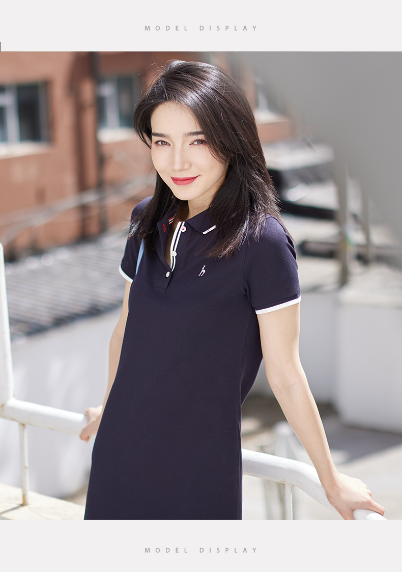 【代斯同款】hazzys/哈吉斯 2020夏季新款女士连衣裙运动休闲简约polo