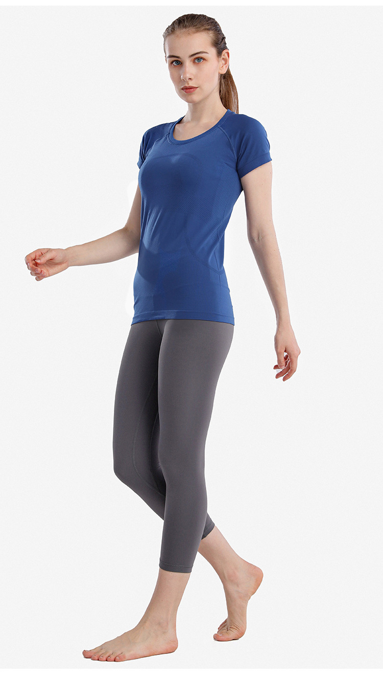 geleistory/geleistory瑜伽服女士运动高弹健身夏季轻薄短袖t恤 女士