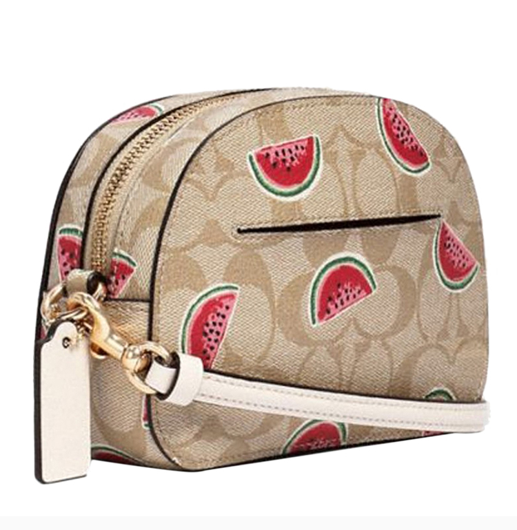 coach/蔻驰 女士pvc/配皮西瓜印花图案单肩包斜挎包