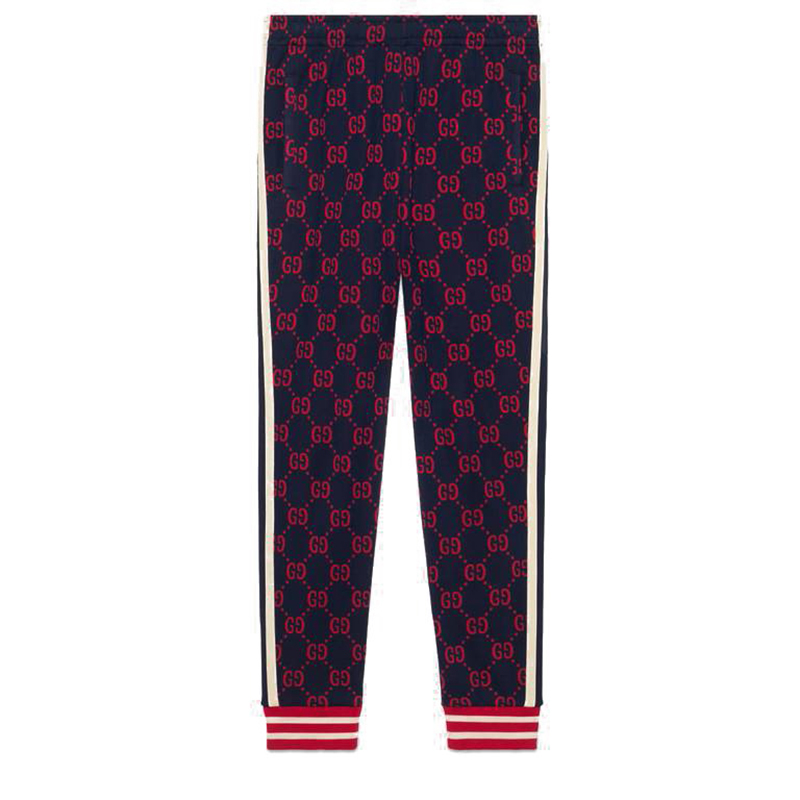gucci/古驰经典款红蓝双g印花男士休闲裤496920x9134330 bi