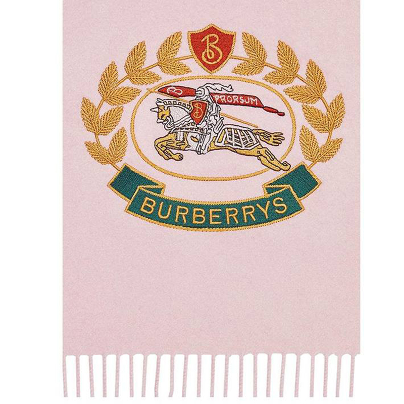 burberry/博柏利 粉色战马刺绣围巾 ci