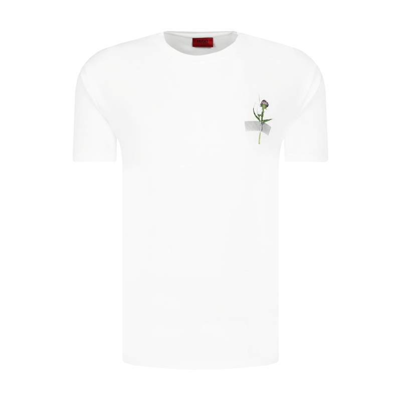 HUGO BOSS/雨果博斯 Danpur 男士 白色 带小玫瑰图案 短袖T恤 50414193100