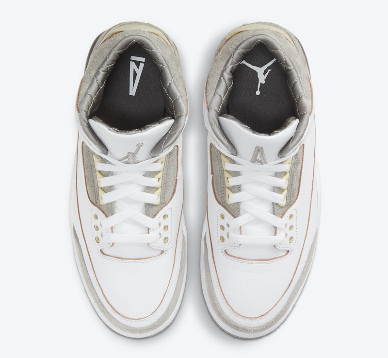 nike/耐克 air jordan 3 x a ma maniere 男女同款 aj3 联名 米白灰