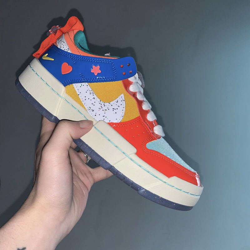 nike/耐克 dunk low disrupt 男女同款 彩虹糖 黄橙蓝 休闲鞋板鞋 dj