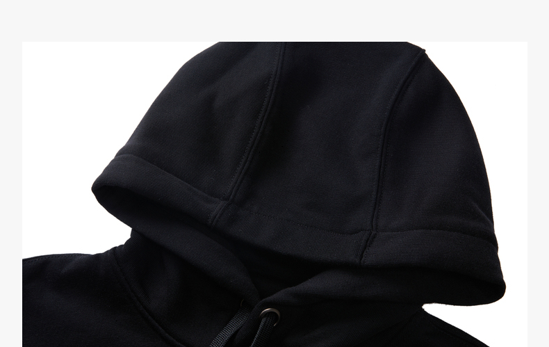 BURBERRY/博柏利 男士黑色棉质专属标识图案连帽运动衫男卫衣 8024604