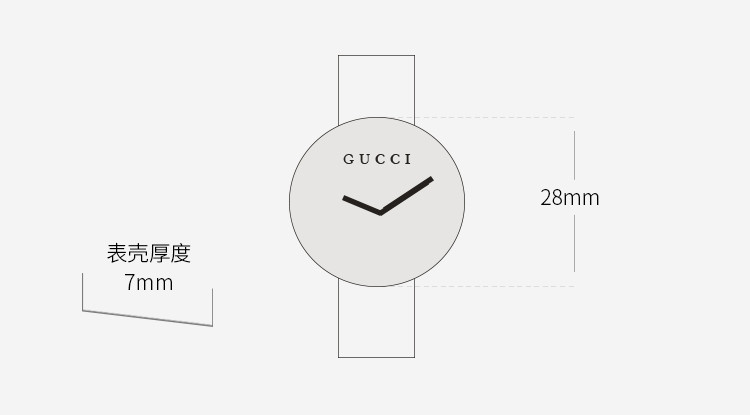 GUCCI/古驰 女士石英皮带日历显示圆盘腕表YA126589A