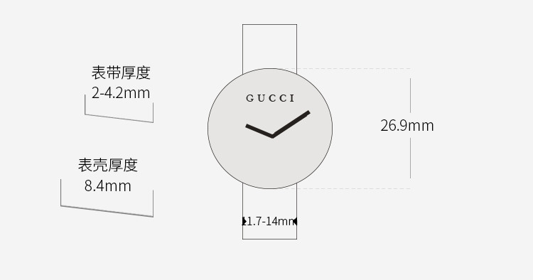 GUCCI/古驰 G Timeless系列双G压纹皮带复古石英女表