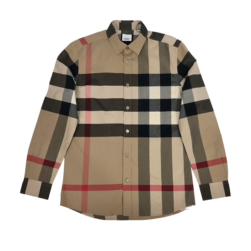 burberry/博柏利 格纹男士长袖衬衫 大格子款6568985 bx