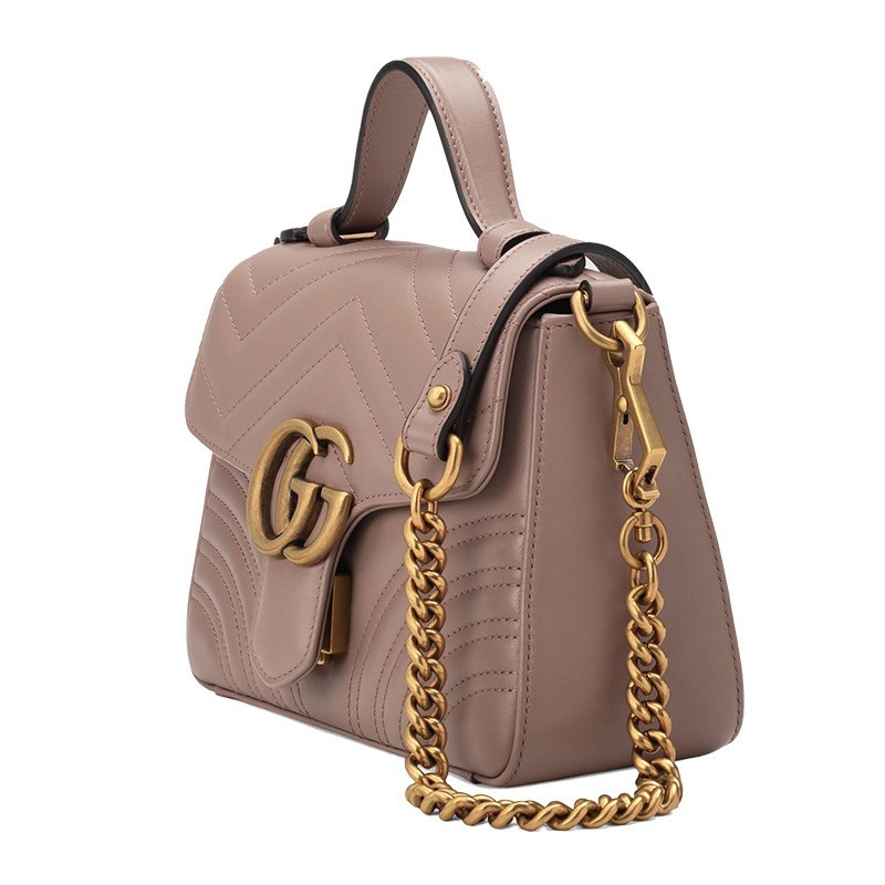 gucci/古驰女包 奢侈品包包 女士双g marmont系列皮质马卡龙色系迷你