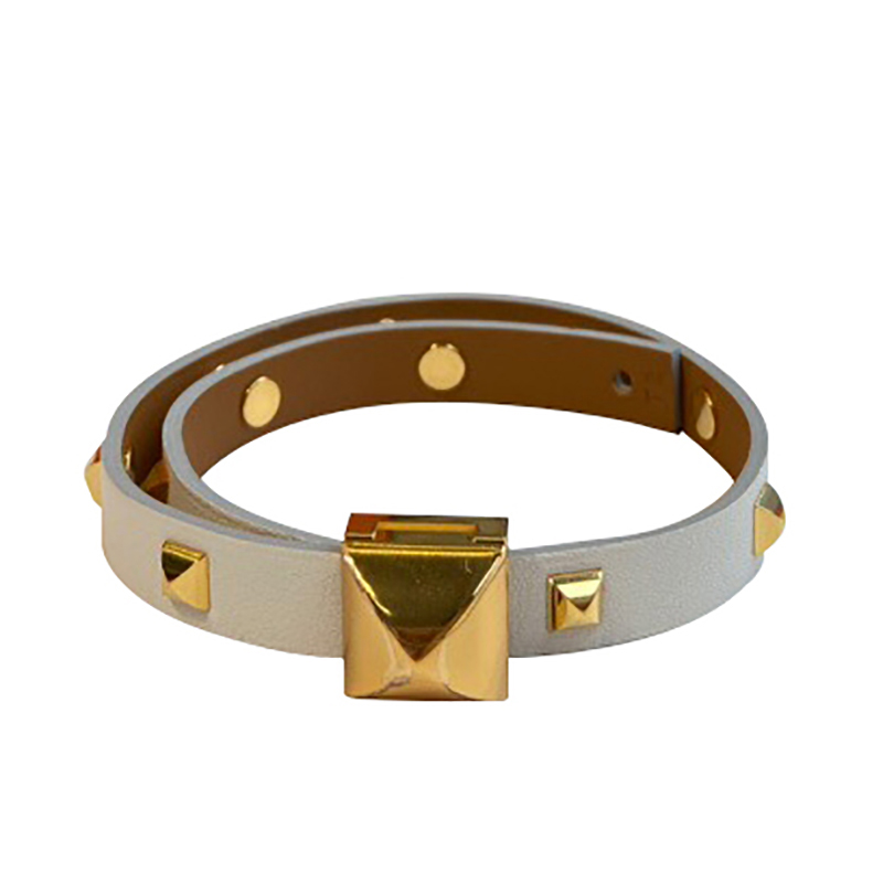 瑕疵折扣hermes/爱马仕拼色双面皮质女士手链s刻 by