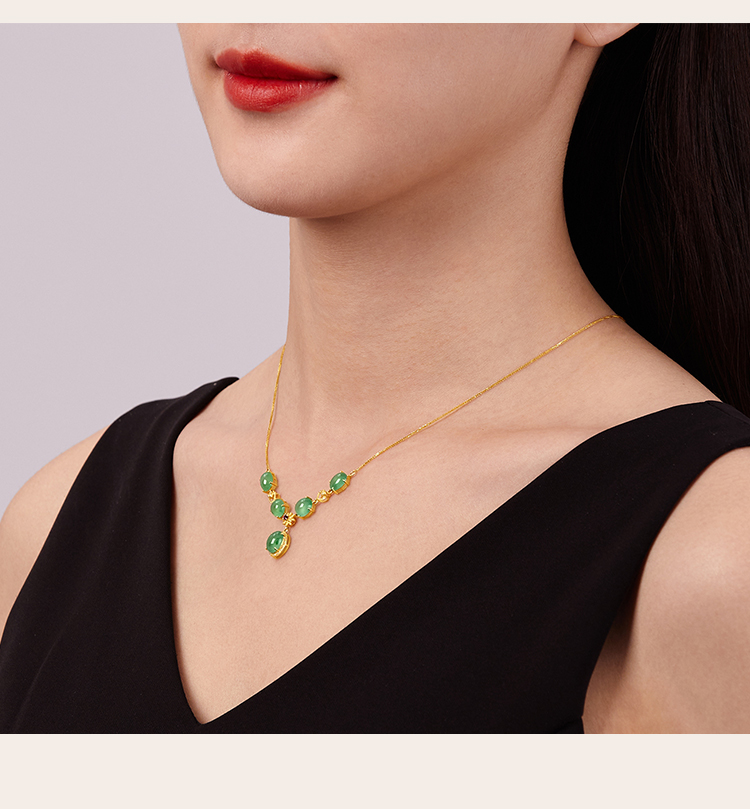 【华美款】dongfangfeicui/东方翡翠 18k金镶嵌钻石冰润细腻满绿素面