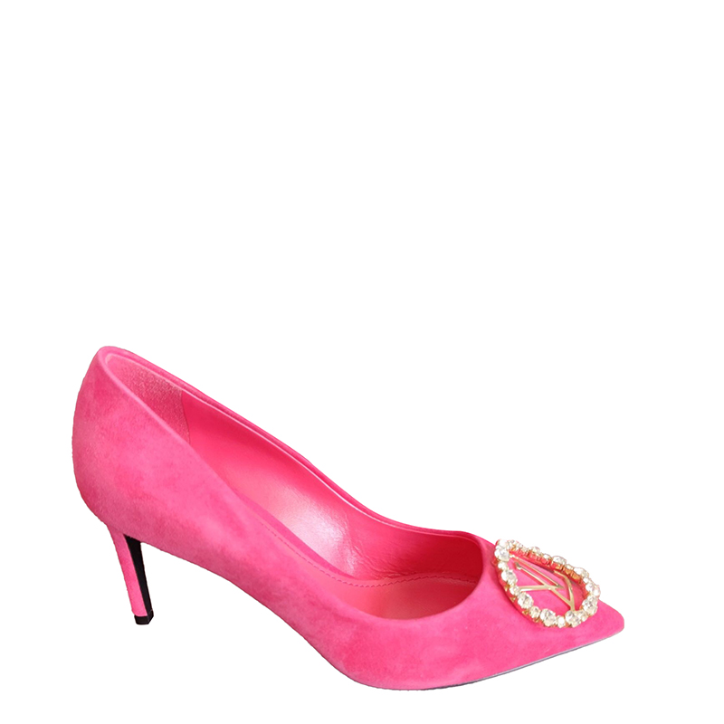 louis vuitton/路易威登 经典lv logo 镶嵌施华洛世奇水晶 女士高跟鞋