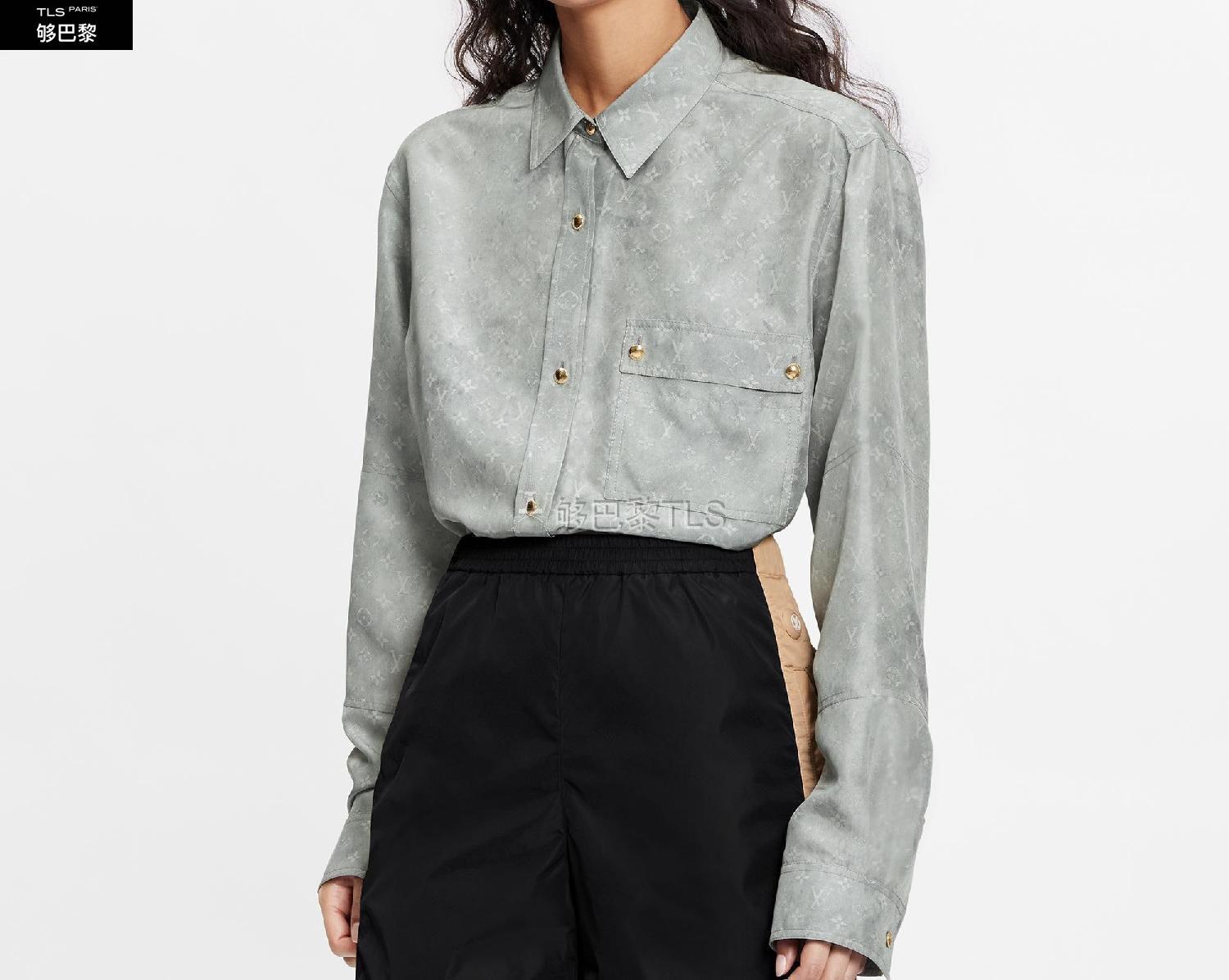 【包邮包税】 lv路易威登 21年秋冬 女士 长袖衬衫 水洗真丝衬衫 1a91
