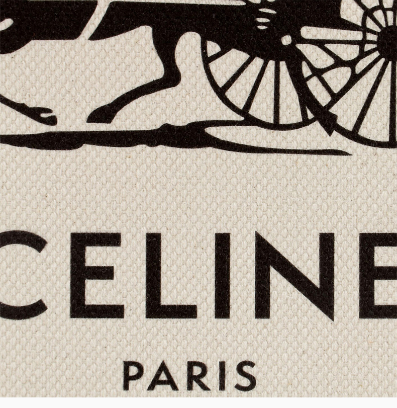 celine/赛琳【21春夏新款】女士拼色棉质配皮经典字母徽标立式马车