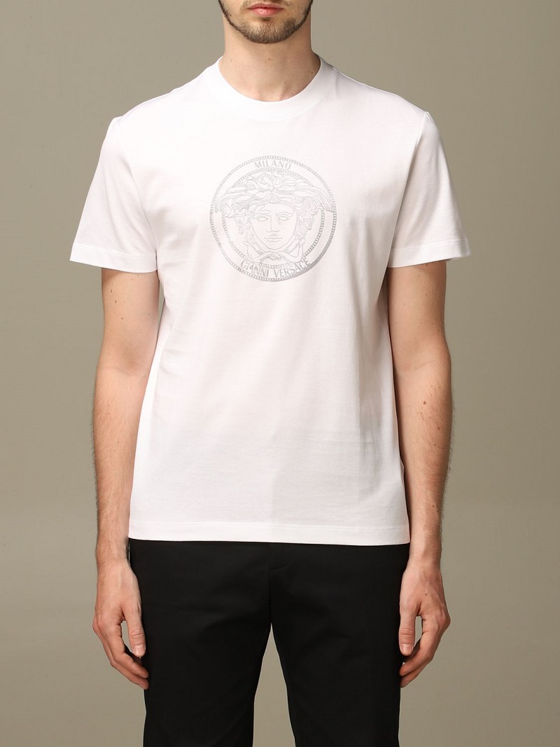 versace/范思哲 【21春夏新款】男士白色美杜莎印花图案圆领t恤 a8