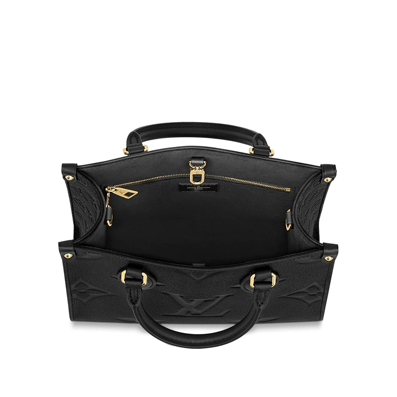 【包税】louis vuitton/路易威登 onthego pm系列 女士黑色徽标印花粒