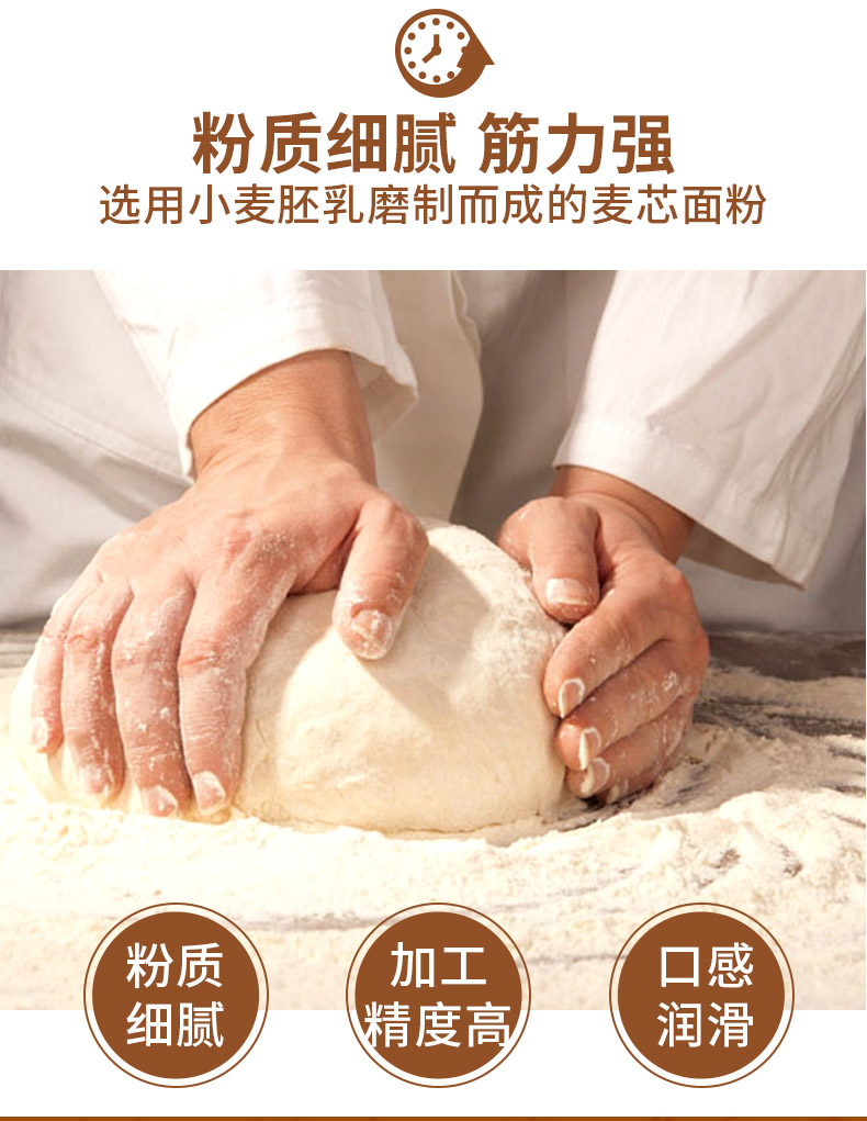 餃子用小麥粉1kg 家用饅頭包子麵條 中式麵點中筋麵粉【2袋】