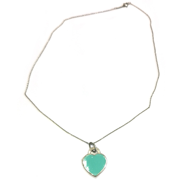 蒂芙尼爱心珐琅项链925银