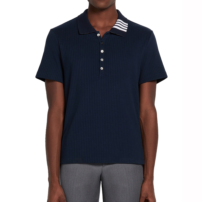 【包税】thom browne/tb托姆布朗 21年春夏新款 男士海军蓝棉质罗纹