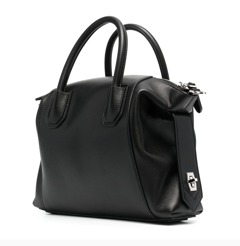 givenchy/纪梵希 antigona系列女士黑色小牛皮正面徽标贴片装饰拉链开