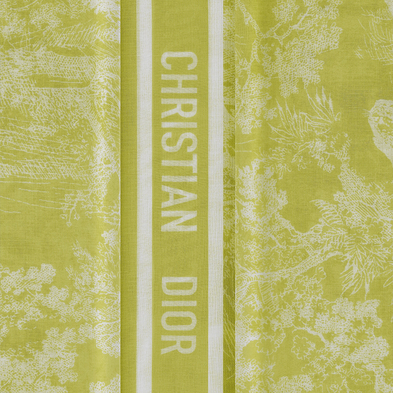 christian dior系列 女士黄绿色toile de jouy reverse印花棉质纱笼