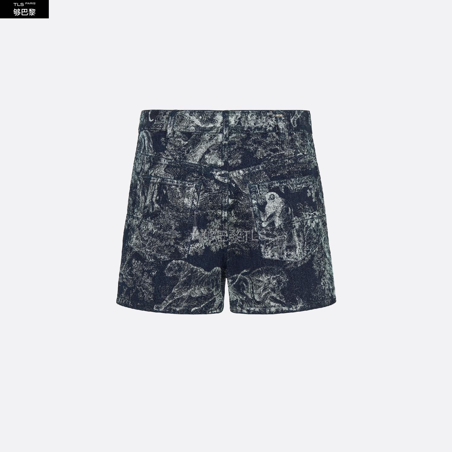 【包邮包税】 dior迪奥 21年春夏 女士 短裤 短裤-深蓝色棉质牛仔布