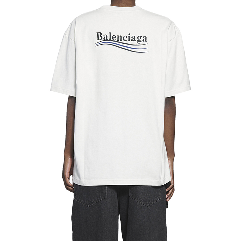 【包税】balenciaga/巴黎世家 21年早秋新款 女士白色棉质政治竞选t恤