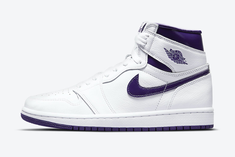 nike/耐克 air jrodan 1 high og court purple男女同款 aj1 白紫