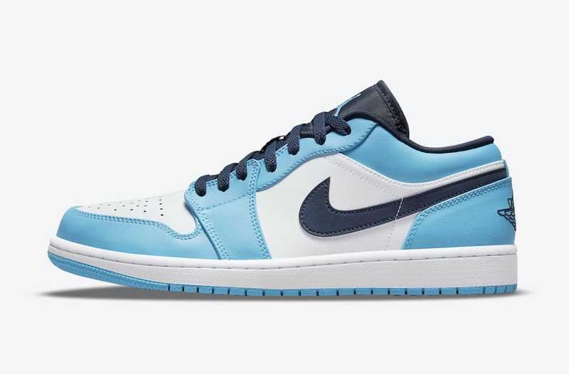 nike/耐克 air jordan 1 low unc 男女同款 2021新品 aj1 北卡蓝 白蓝