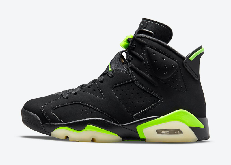 nike/耐克 air jordan 6 男款 2021新品 aj6 电光绿 黑绿 俄勒冈 夜光