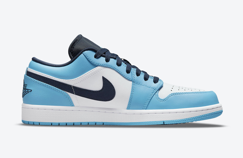 nike/耐克 air jordan 1 low unc 男女同款 2021新品 aj1 北卡蓝 白蓝