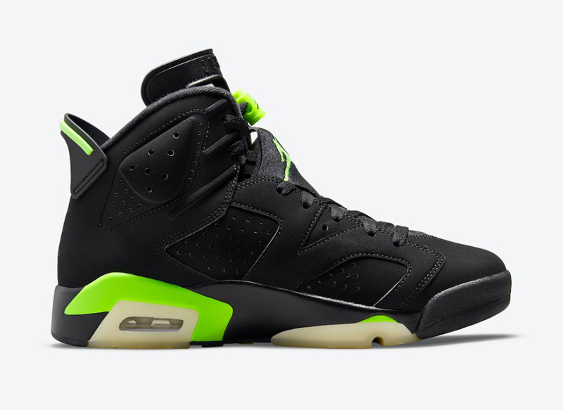 nike/耐克 air jordan 6 男款 2021新品 aj6 电光绿 黑绿 俄勒冈 夜光