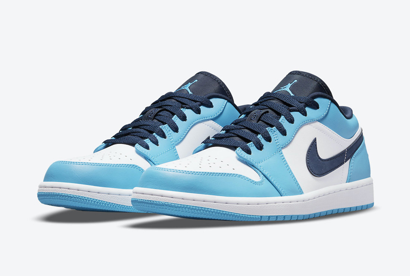 nike/耐克 air jordan 1 low unc 男女同款 2021新品 aj1 北卡蓝 白蓝