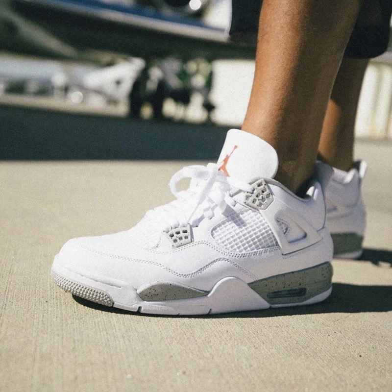 nike/耐克 air jordan 4 oreo 男女同款 aj4 白水泥 白奥利奥 情侣