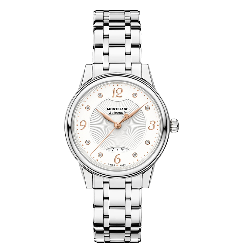 montblanc/万宝龙 宝曦系列 女士自动日期925纯银表盘镶钻手表30毫米