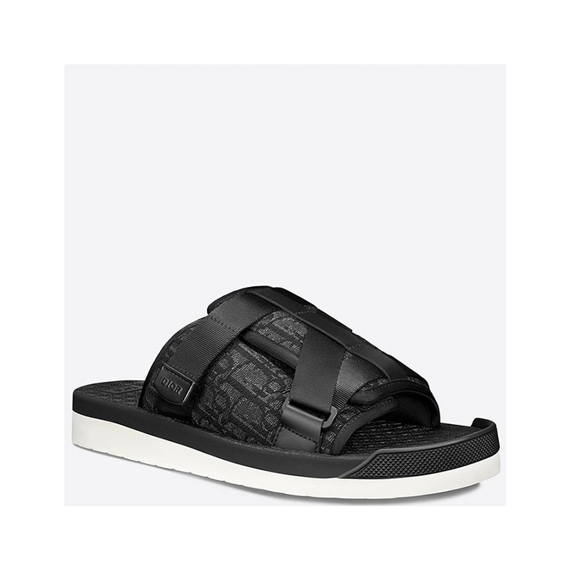 【包邮包税】dior/迪奥 21年春夏 男士 时尚百搭 男鞋 经典黑色织物凉