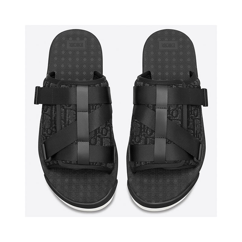 【包邮包税】dior/迪奥 21年春夏 男士 时尚百搭 男鞋 经典黑色织物凉