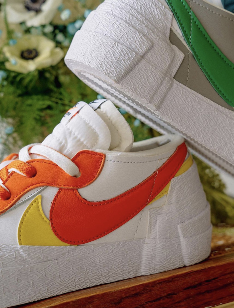 nike/耐克 blazer low x sacai 联名 男女同款 白橙 解构低帮板鞋 dd