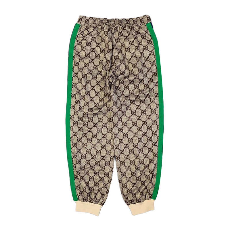 "瑕疵折扣"gucci/古驰 logo印花条纹侧边拼接时尚男士运动裤580580xjb