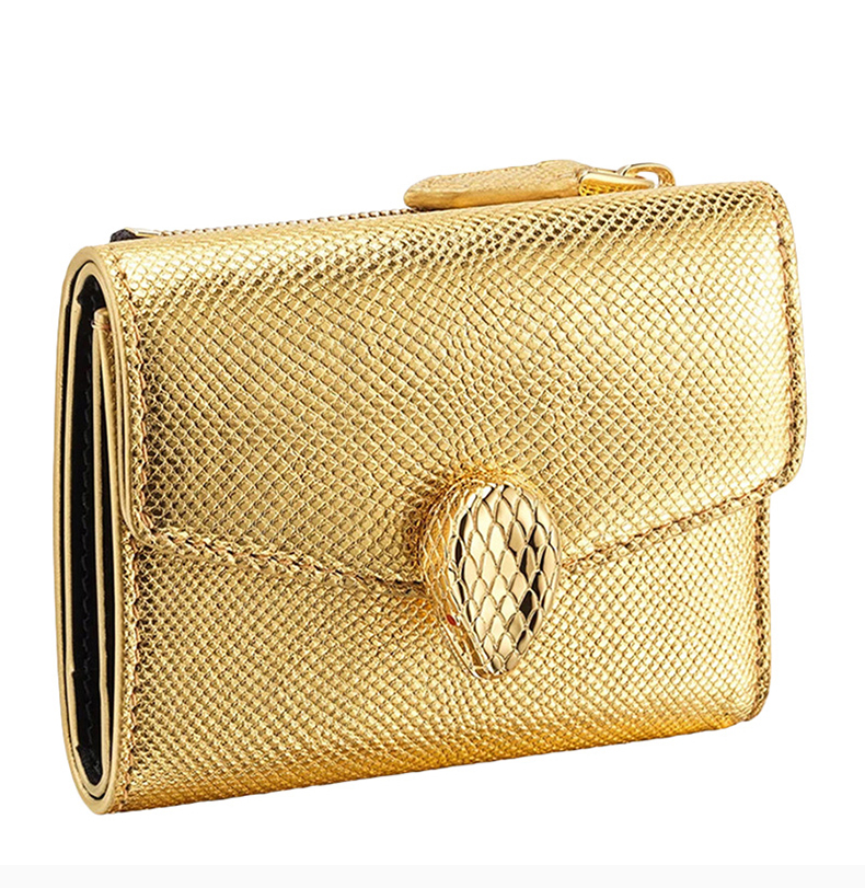 bvlgari/宝格丽 女士水蛇皮钱夹零钱包钱包