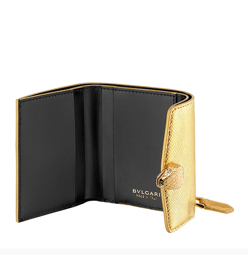 bvlgari/宝格丽 女士水蛇皮钱夹零钱包钱包