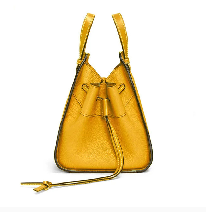 loewe/罗意威 女士黄色经典logo款牛皮单肩包手提包
