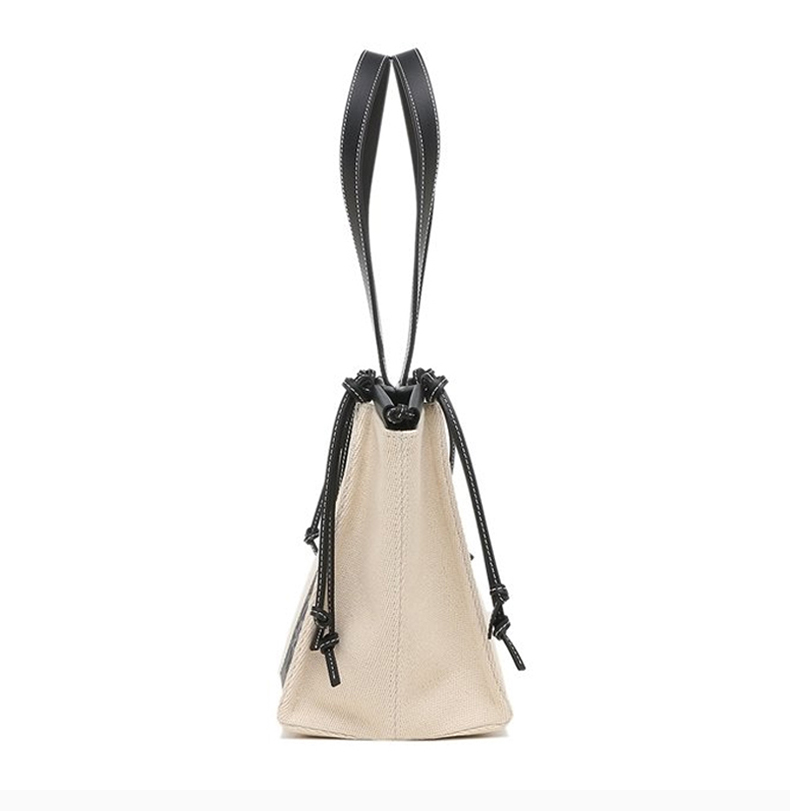 loewe/罗意威 女士米色帆布经典logo款手提包单肩包