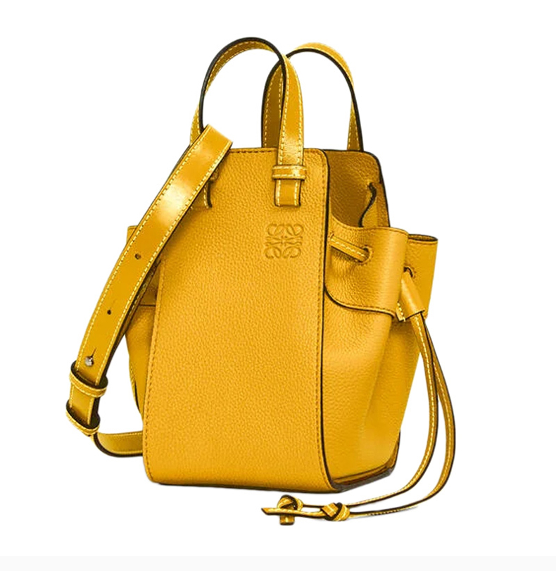 loewe/罗意威 女士黄色经典logo款牛皮单肩包手提包