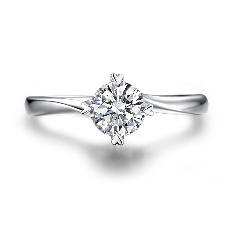 mingzuan/鸣钻国际白金镶嵌钻石戒指女士结婚/求婚戒指可调节